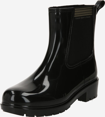 TOMMY HILFIGER - Botas de lluvia 'Essential' en negro: frente