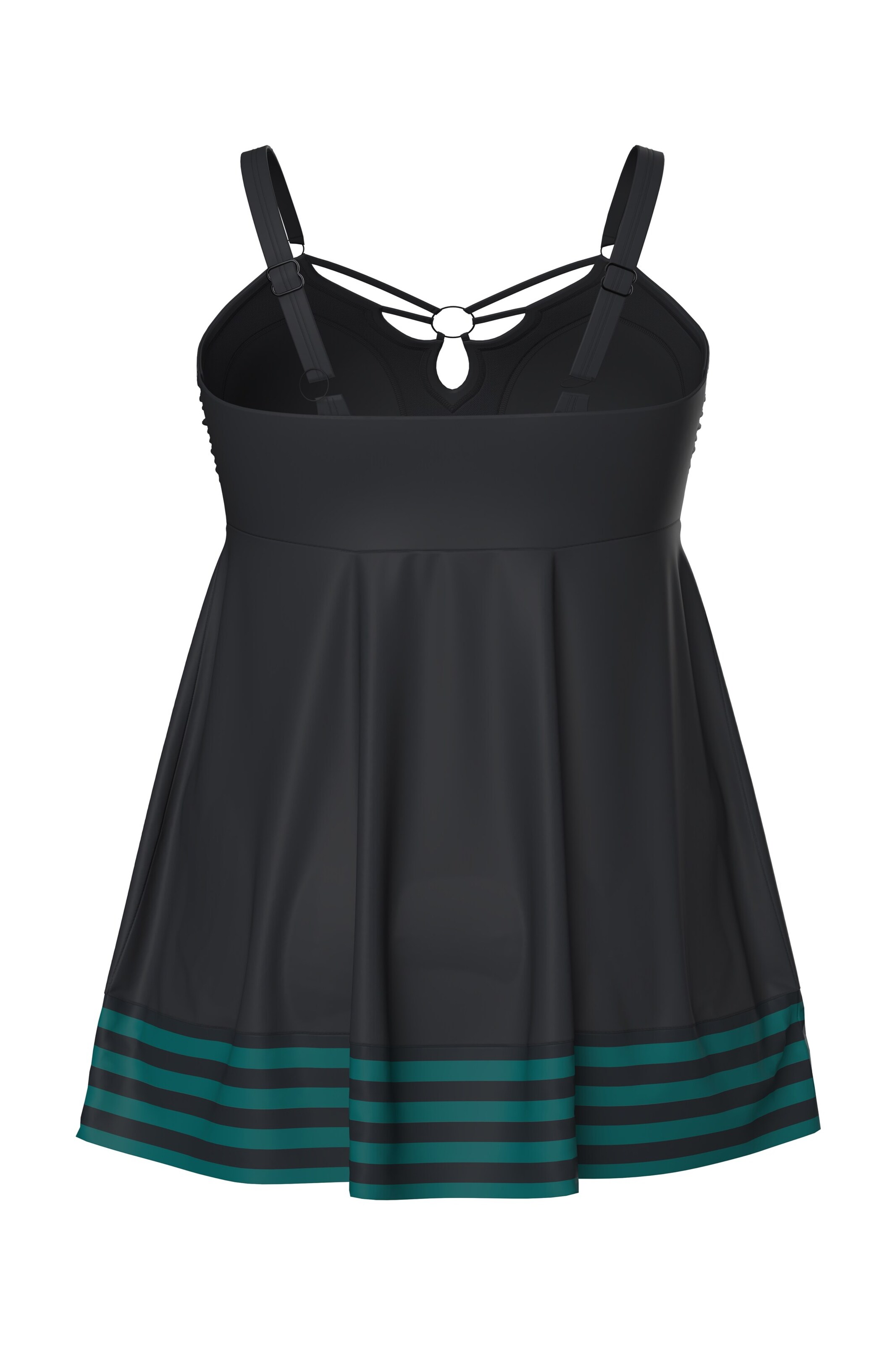 Ulla Popken Bralette Swimsuit dress in Black