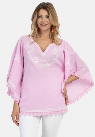 usha FESTIVAL Poncho in Pink: predná strana