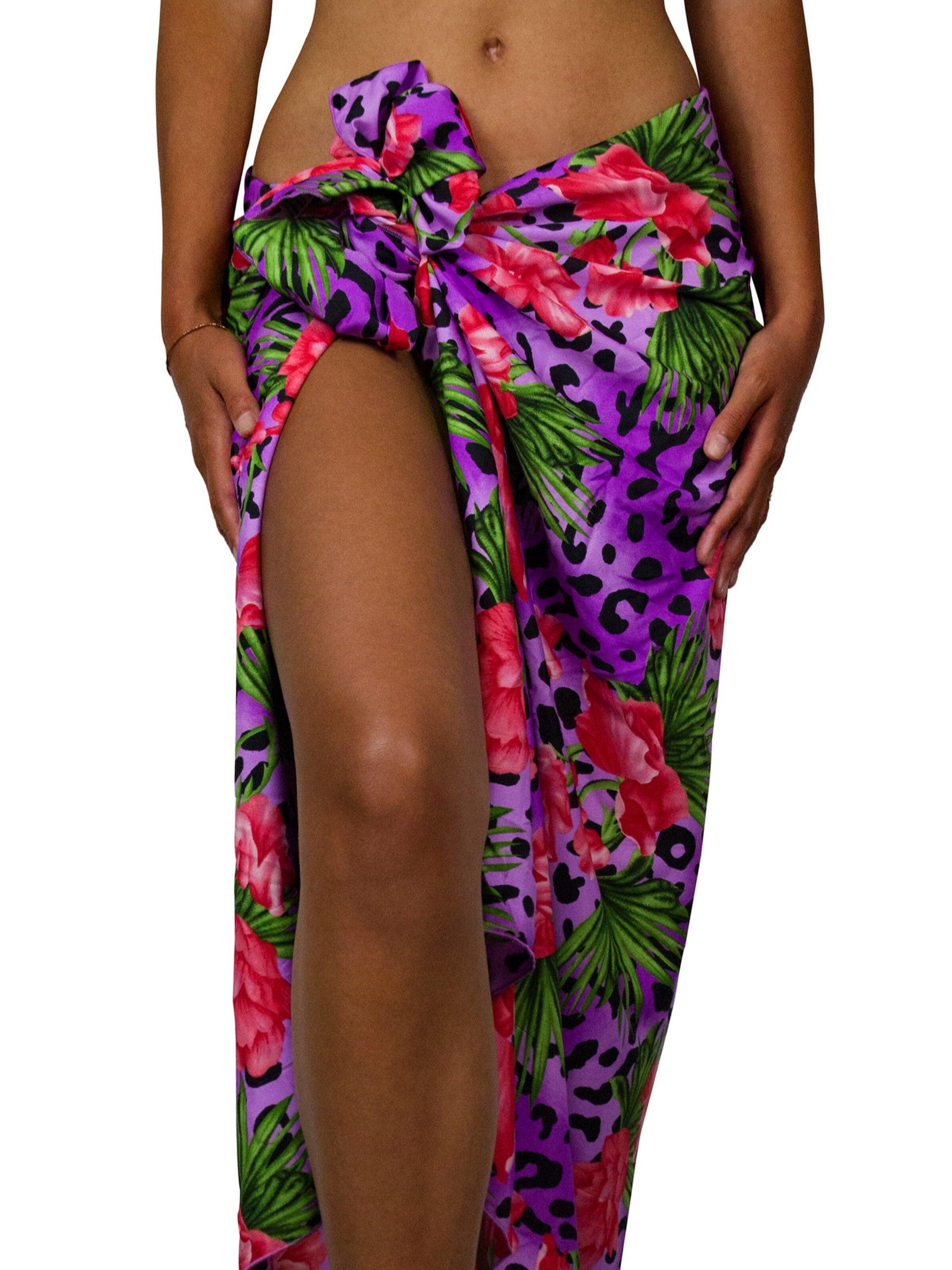 King Kameha Doek 'Leopard Flowers' in Lila