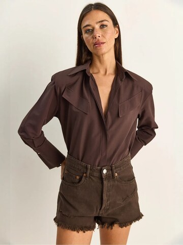 Chemisier Bianco Lucci en marron