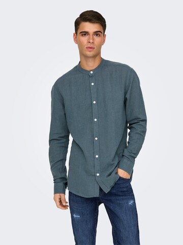 Only & Sons Slim fit Πουκάμισο 'CAIDEN' σε μπλε: μπροστά