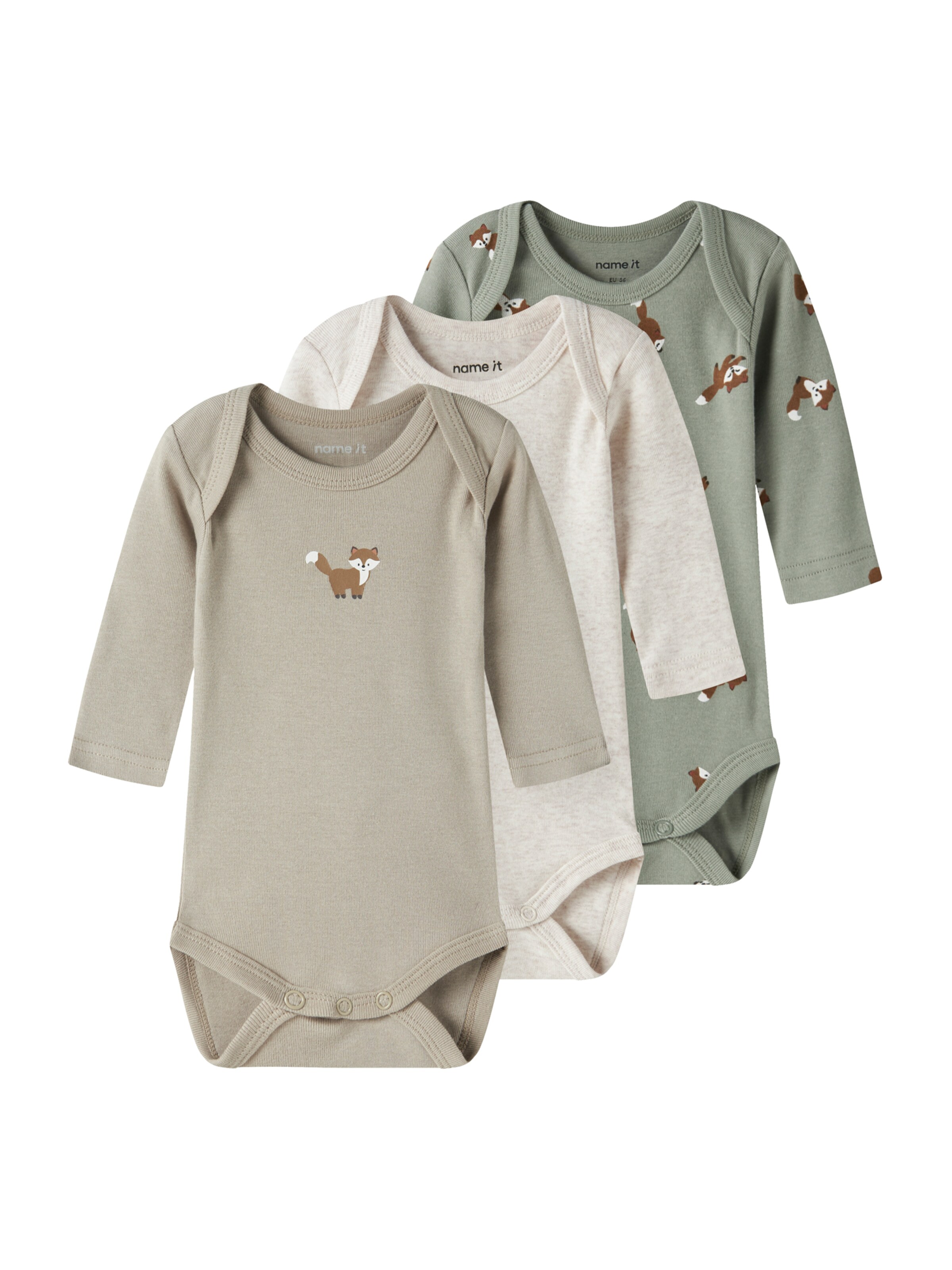 NAME IT - Pijama entero/body en beige: frente