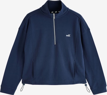 Sweat-shirt self. en bleu : devant