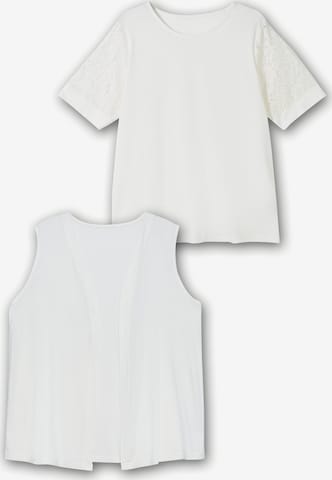 SHEEGO Set: T-Shirt und Weste in Weiß: predná strana