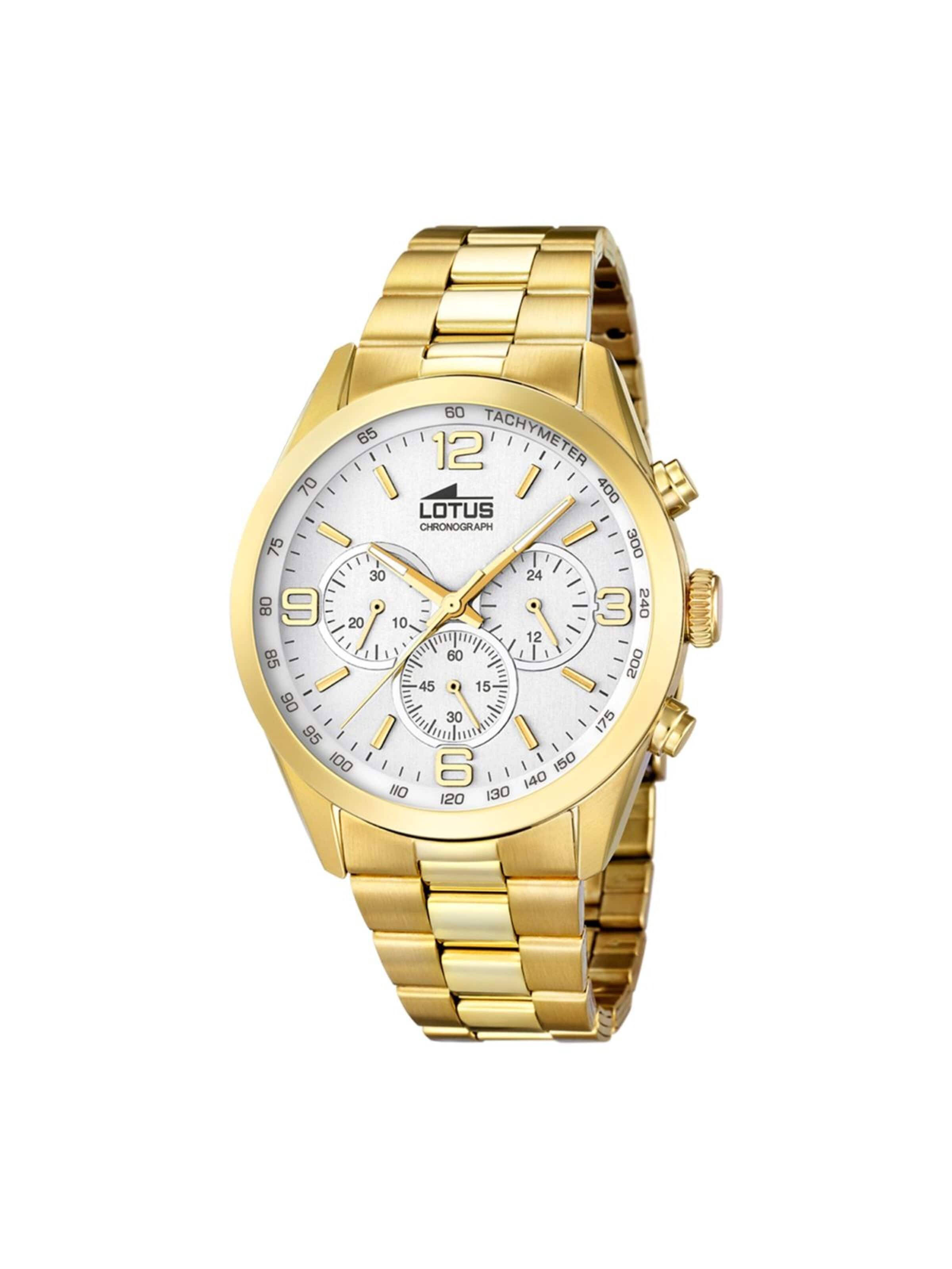 Lotus Analoog horloge in Zilver: voorkant