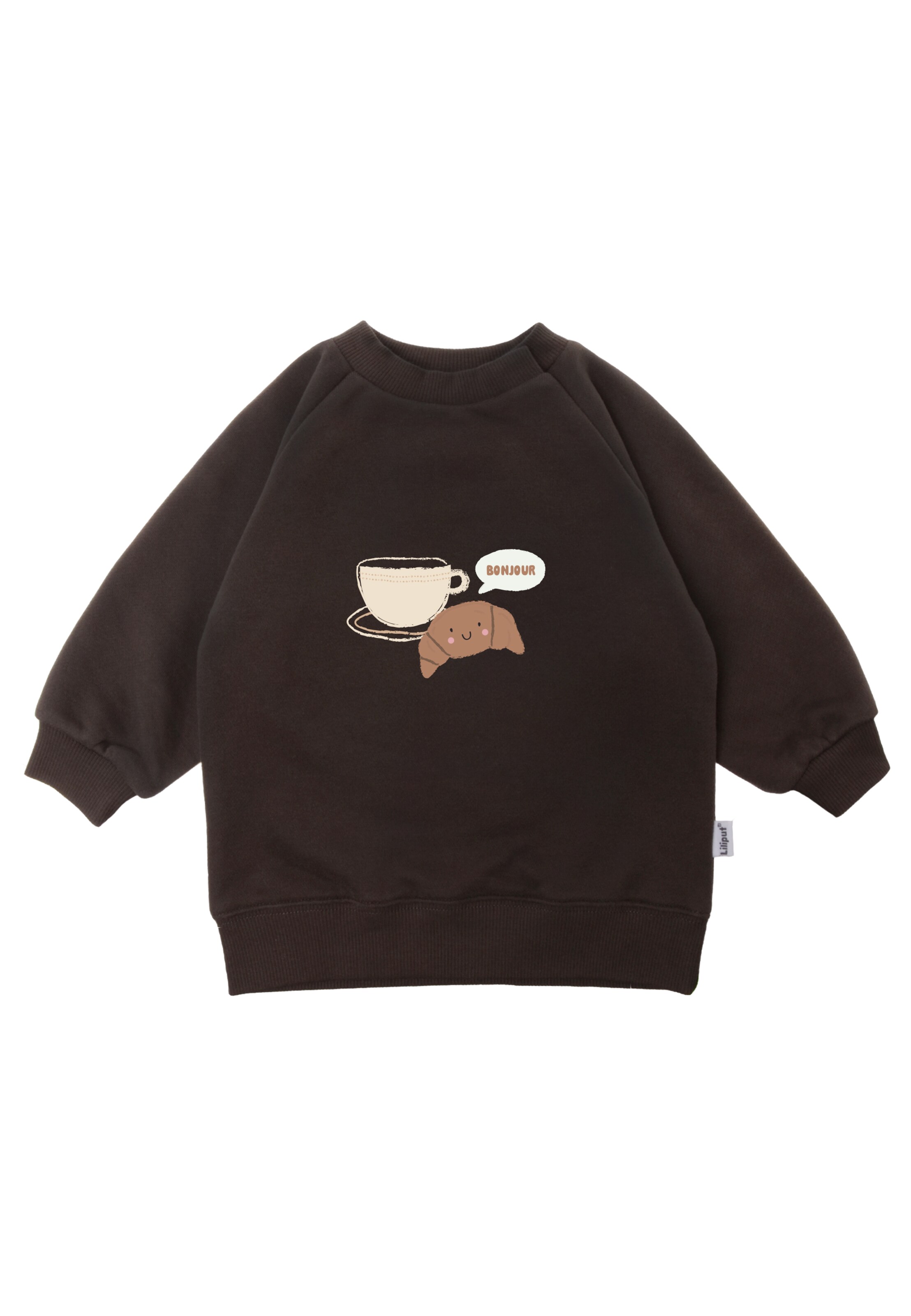 LILIPUT Sweatshirt 'Croissant Bonjour' in Braun: Vorderseite