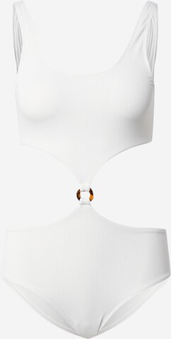 Monki Bralette Swimsuit in White: front