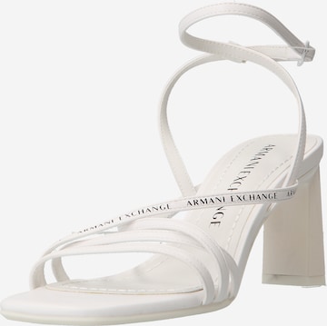 ARMANI EXCHANGE Páskové sandály – bílá: přední strana