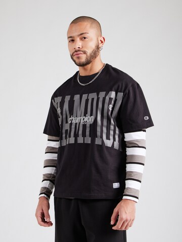 Champion Authentic Athletic Apparel - Camisa em preto: frente