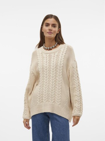 VERO MODA Pullover 'SVEACABLE' i beige: forside