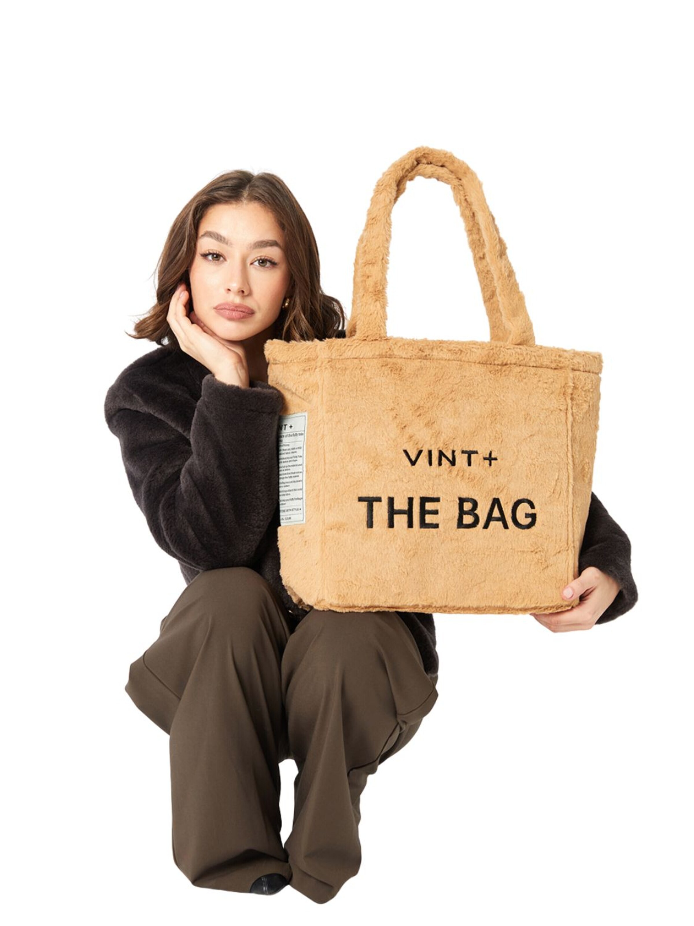 Cabas 'Fluffy Bag Big' VINT+ en marron