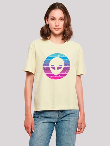 F4NT4STIC Shirt 'Alien Kopf' in Yellow: front