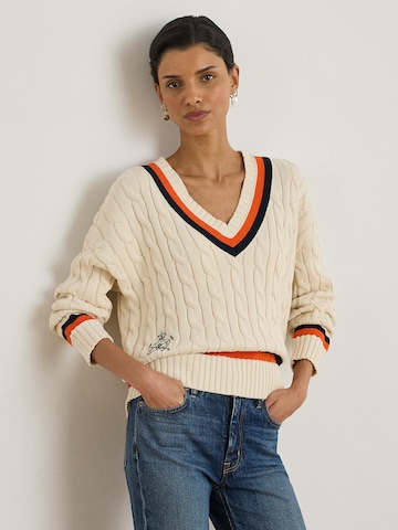 Pull-over Lauren Ralph Lauren en beige : devant