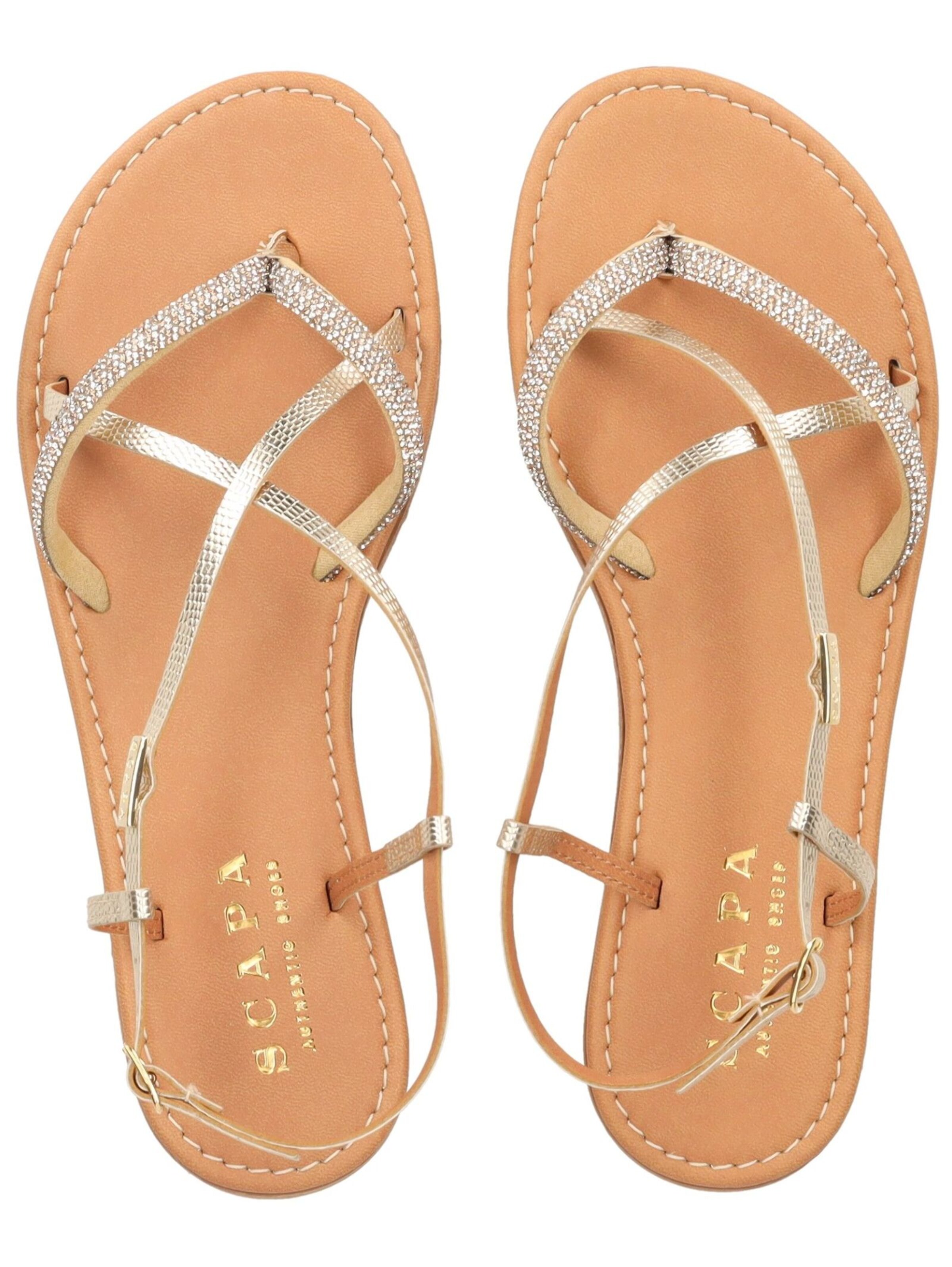 SCAPA T-Bar Sandals in Gold