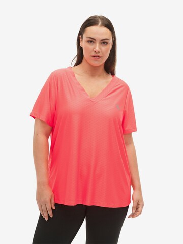 Active by Zizzi Shirt 'ANAOMI' in Oranje: voorkant