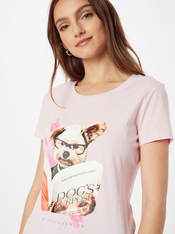 EINSTEIN & NEWTON T-Shirt 'Hund Buch' in Pink