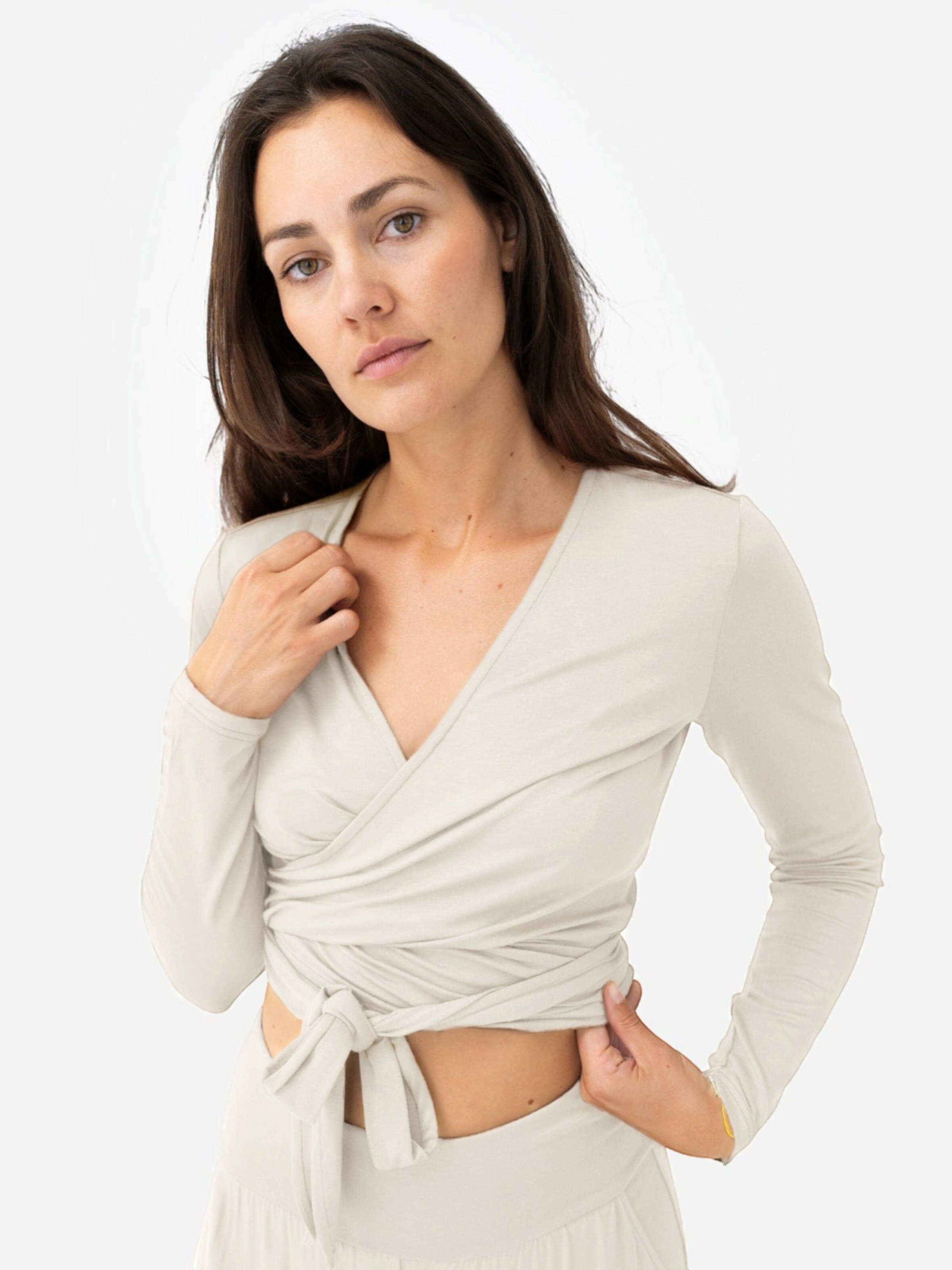LOTUSCRAFTS Top 'Amina Wrap Top' in White