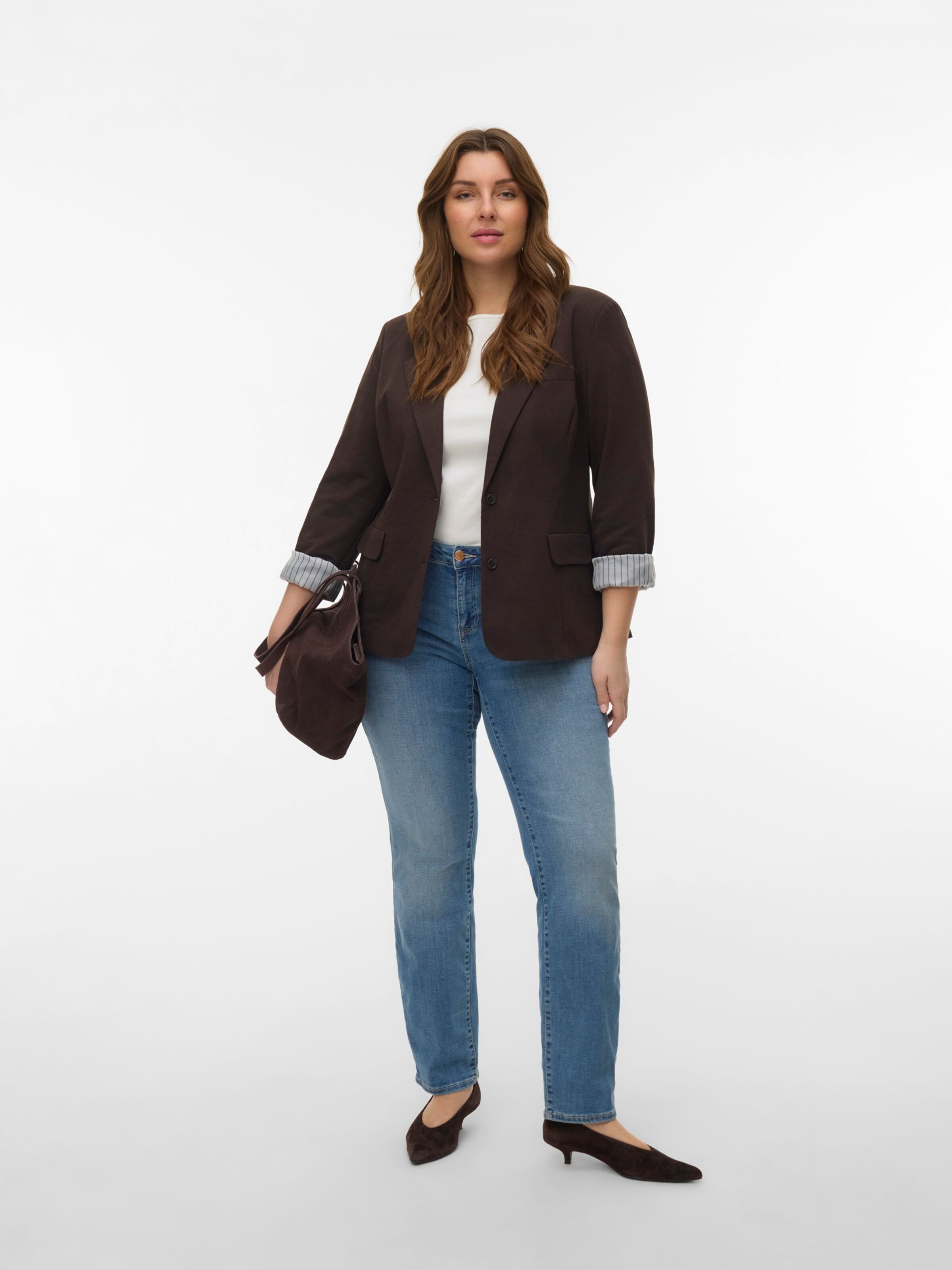 Vero Moda Curve - Blazer 'VMCHARUKI' en marrón