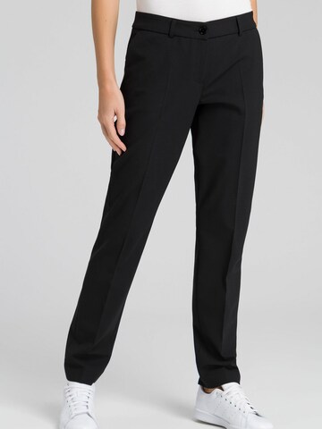 MARC AUREL Regular Pleated Pants in Black: front