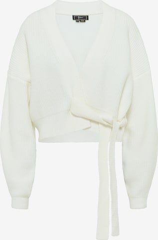 faina Knit Cardigan in White: front