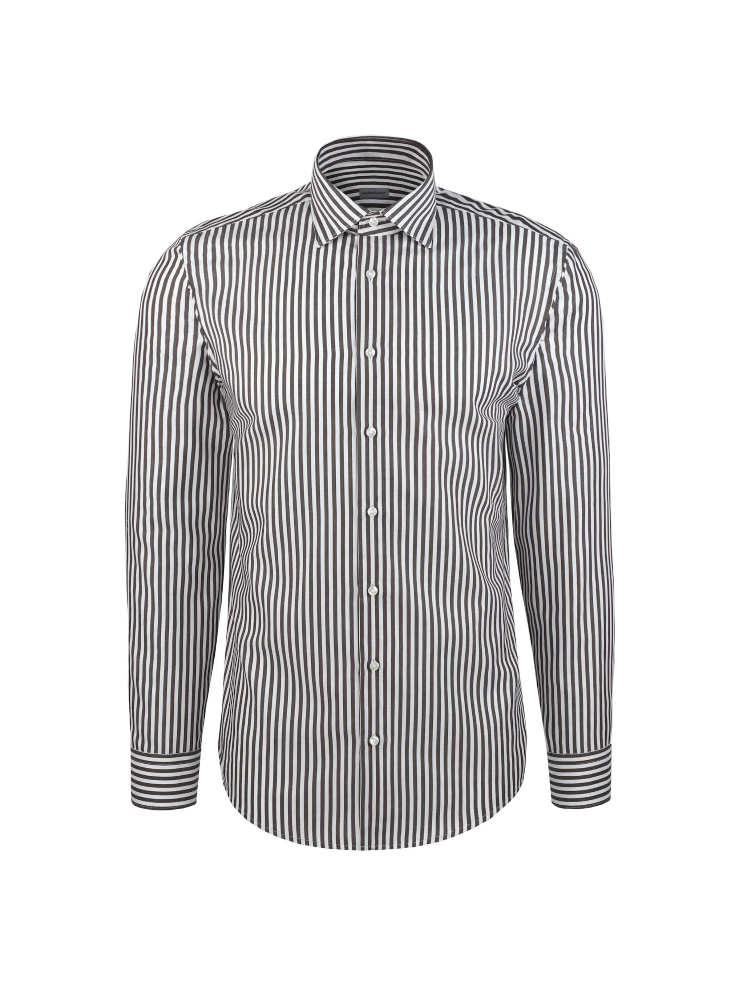 SEIDENSTICKER Regular fit Button Up Shirt 'SMART CLASSICS' in Brown: front