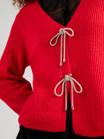 PIECES Gebreid vest 'PCANNA' in Rood