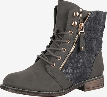 Elara Snørestøvletter i grå: forside