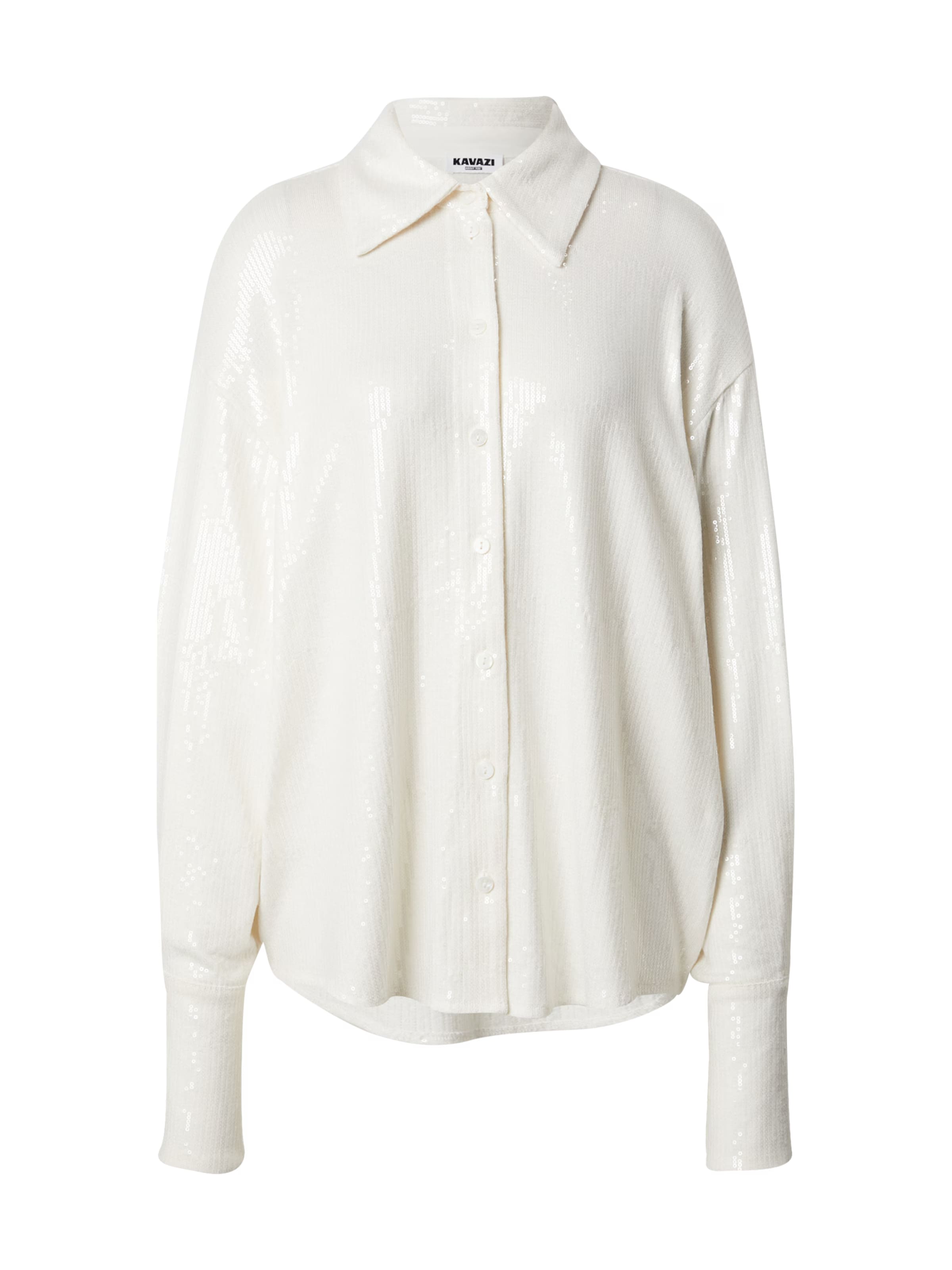 balts KAVAZI T-Krekls 'SEQUINS': no priekšpuses