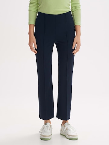 OPUS Regular Trousers with creases 'Elasi' in Blue: front