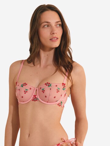 ETAM Balconette BH 'Tomato Love' in Roze