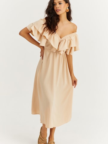 Cool & SexyLjetna haljina - bež boja: prednji dio