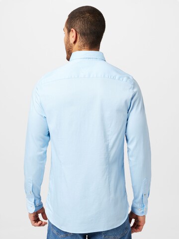 Coupe slim Chemise 'Dobby' TOMMY HILFIGER en bleu