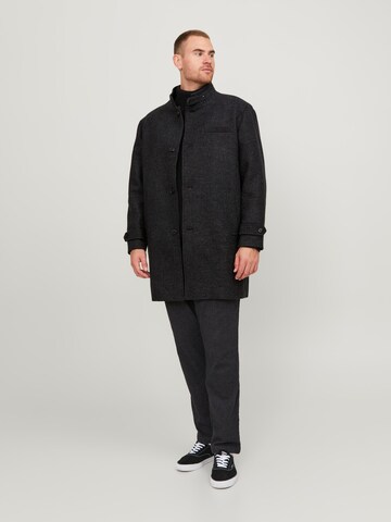 Jack & Jones Plus - Sobretudo meia-estação 'Melton' em cinzento