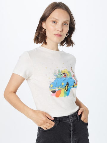 Tricou 'ROAD TRIPPING' de la RE/DONE pe alb: față