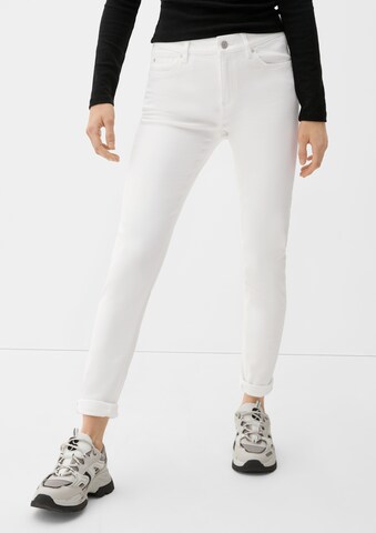 QS Skinny Jeans in Wit: voorkant