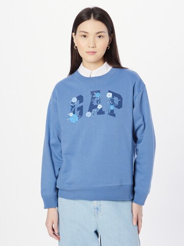 GAP Sweatshirt 'HERITAGE' in Blauw: voorkant