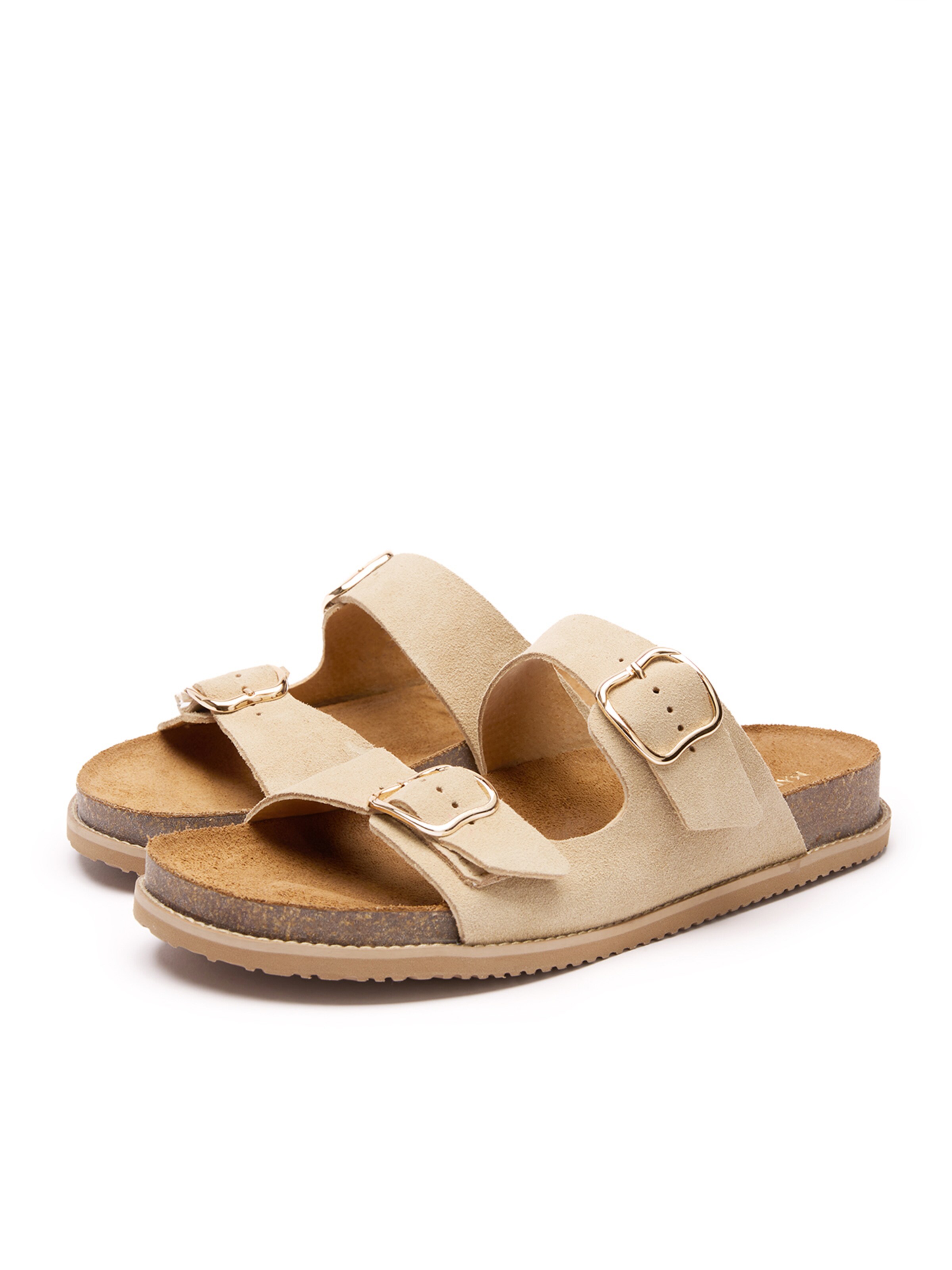 RYLKO Klapki w kolorze beżowy