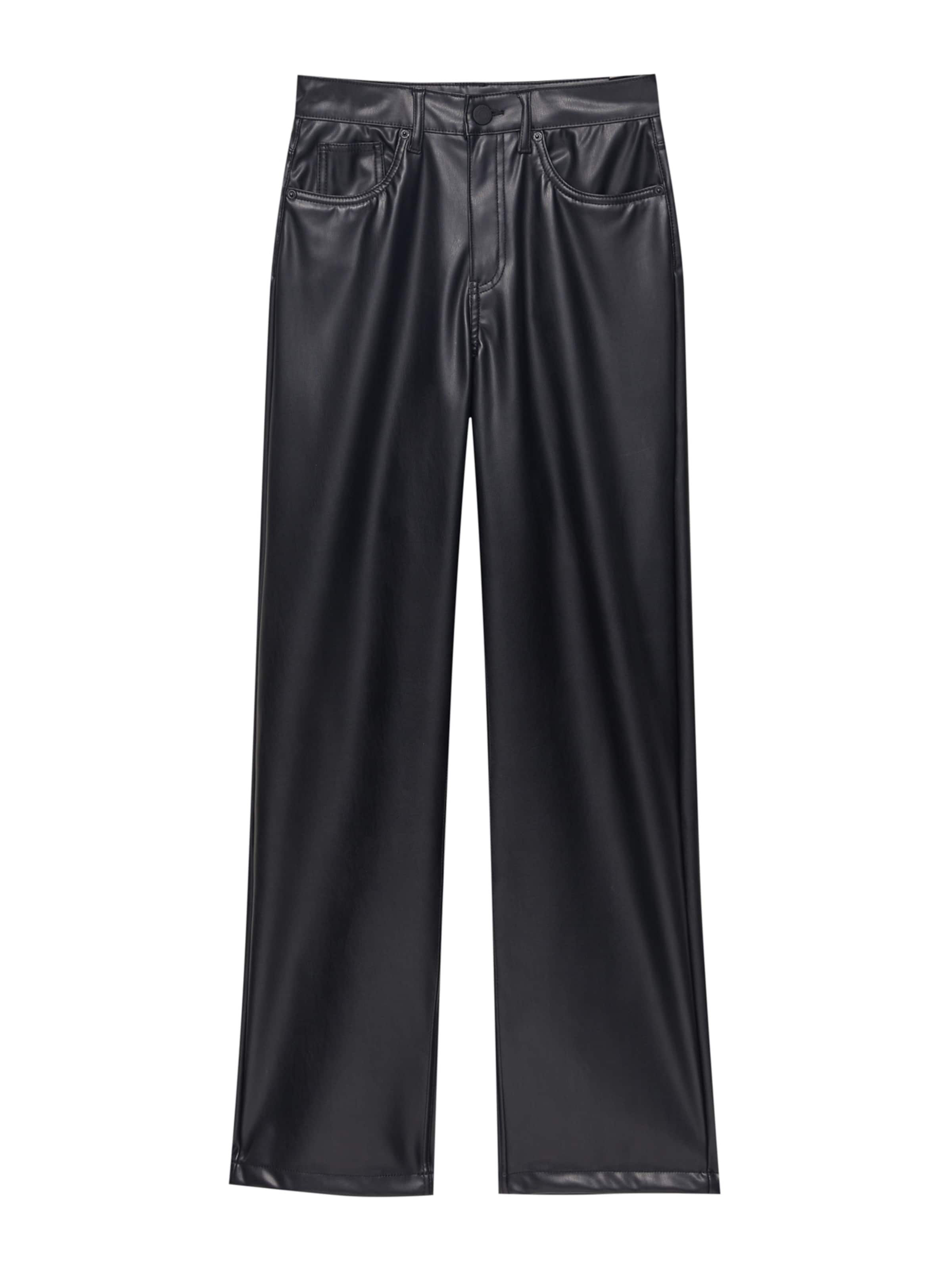 Pull&Bear Loose fit Trousers in Black: front