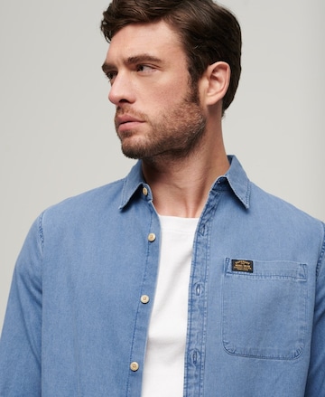 Superdry Regular fit Overhemd in Blauw