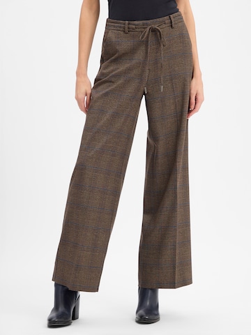 Wide Leg Pantalon à plis MORE & MORE en marron : devant