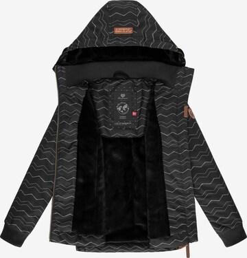 Ragwear Winter Jacket 'Kristla Chevron' in Black