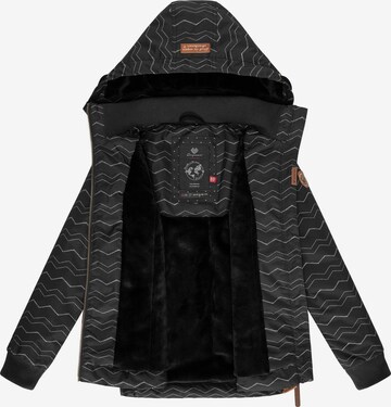 Ragwear Winterjacke 'Kristla Chevron' in Schwarz