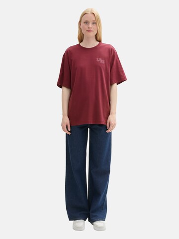 TOM TAILOR DENIM Oversized shirt in Rood
