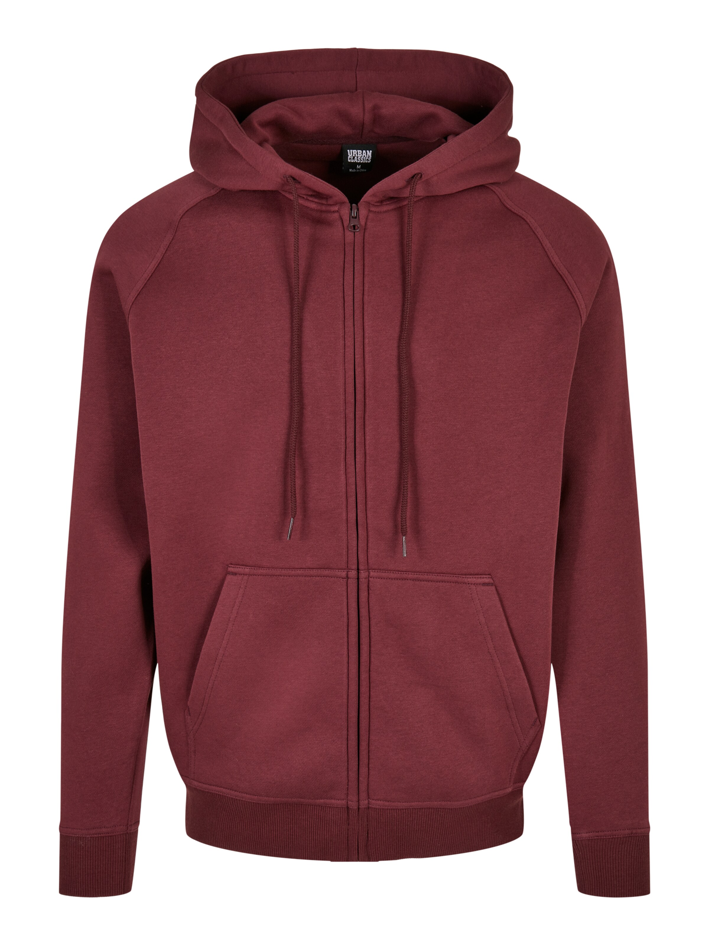 Urban Classics Sweatvest in Rood: voorkant