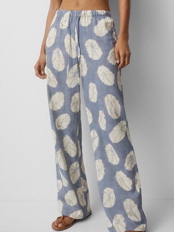 Pull&Bear Wide Leg Hose in Blau: predná strana