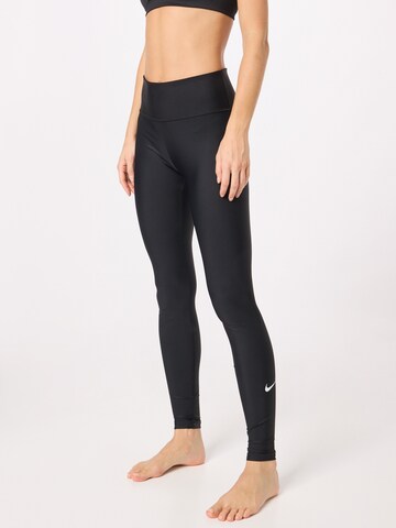 Nike Swim Skinny Workout Pants in Black: front