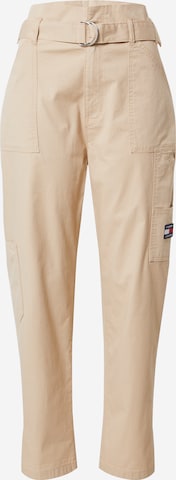 Tommy Jeans Loose fit Cargo Pants in Beige: front