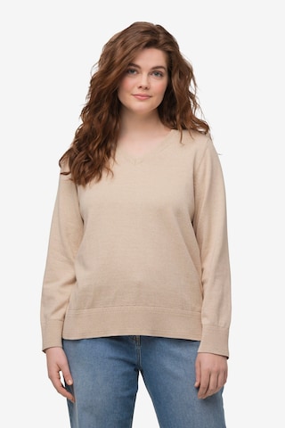 Ulla Popken Pullover  (GOTS) in Beige: predná strana