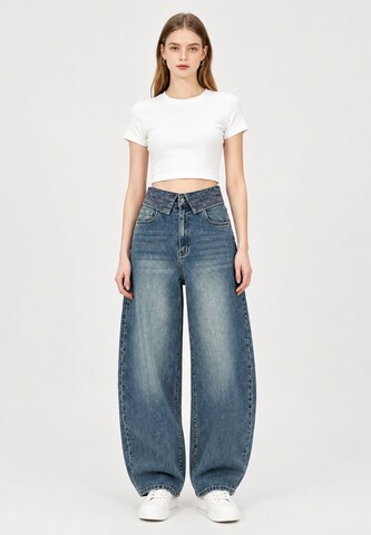 Elara Wide leg Jeans 'Wide Balloon' in Blue: front